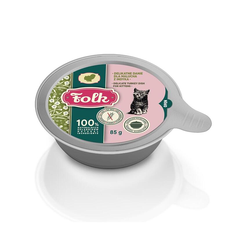 Folk Kitten Delicate Turkey Dish - Comida Húmeda Para Gatos - 85g