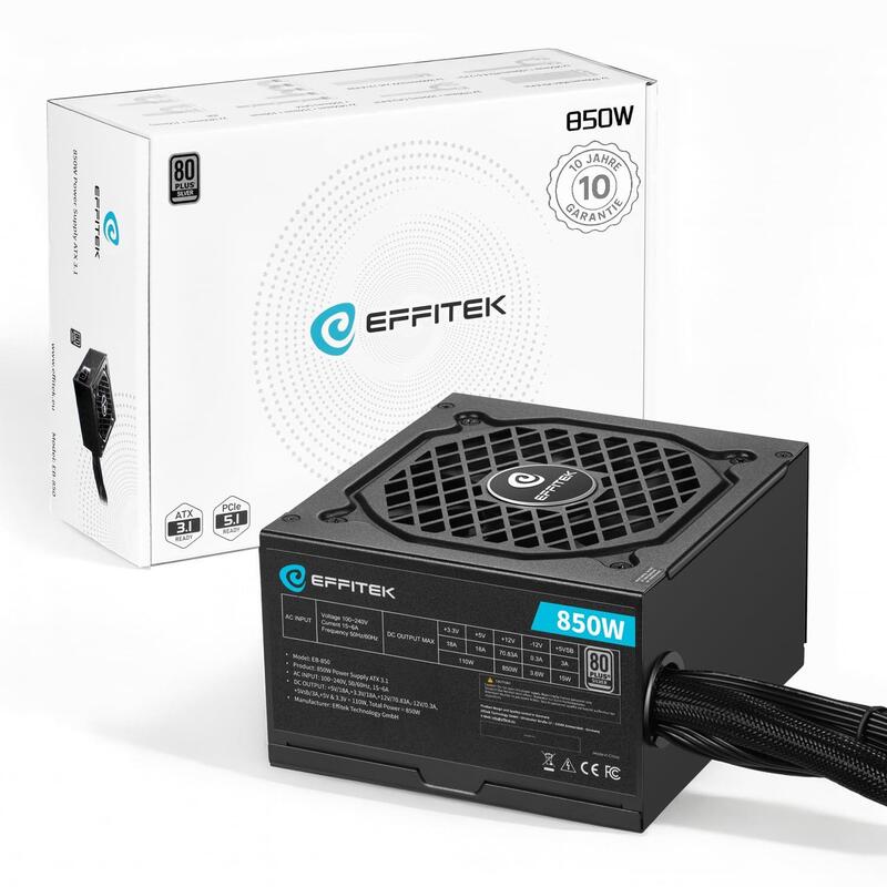 Fuente Alimentacion Effitek Netzteil 850w Silver Atx 3.1, Pci 5.1