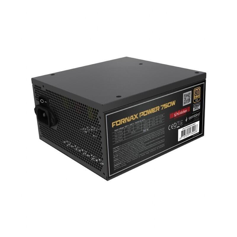 Fuente De Alimentación Gembird Ccc-Psugold-750w Fornax Power 750w Pfc Activo Ventilador De 12 Cm 80+Gold