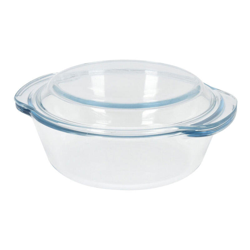 Fuente Redonda De Cristal Con Tapa 1,5l Ø23,4 X 20,7 X10 Cm