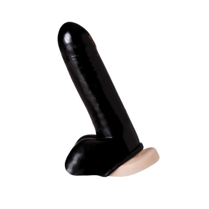 Funda De Pene Y Testículos Rimba Látex Play Color Negro