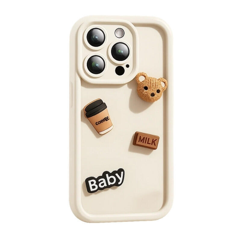 Funda De Silicona Coffee Bear Iphone 16 Pro Blanco