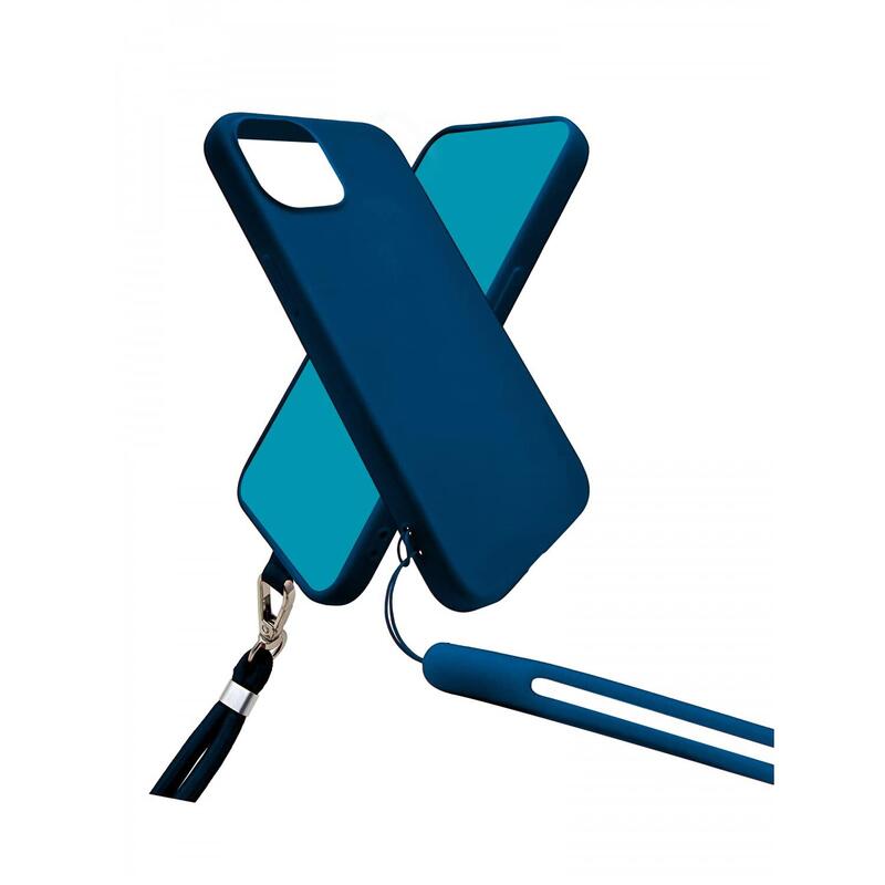 Funda De Silicona Con Cordón Para Cuello Y Muñeca Incluido Para Samsung Galaxy S23 Ultra Azul - Jaym® Pop**