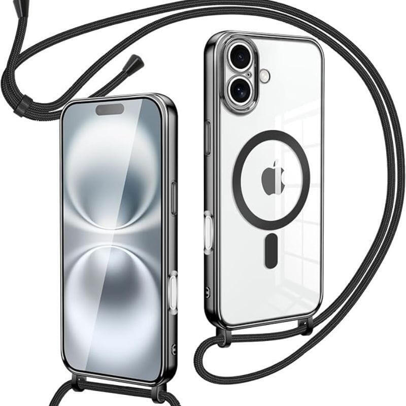 Funda Magnética Con Colgante Para Iphone 16 Negro