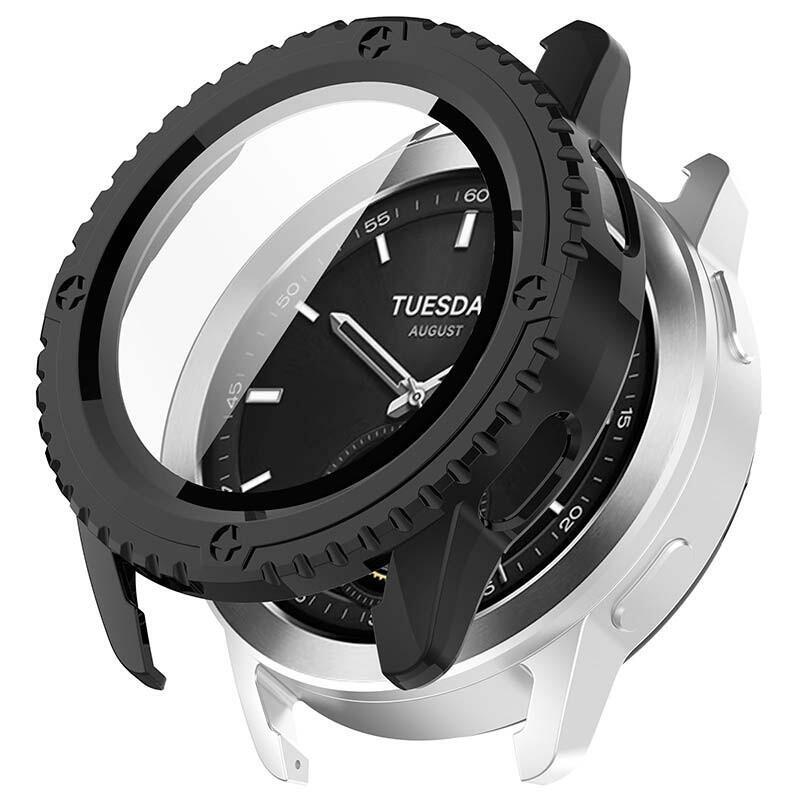 Funda Pc + Cristal Templado Xiaomi Watch S3 Negro