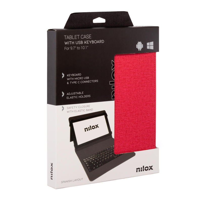 Funda Teclado Usb 10 1 Roja