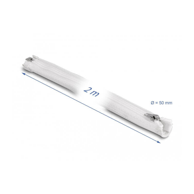 Funda Trenzada Con Cremallera Resistente Al Calor 2 M X 50 Mm Blanco