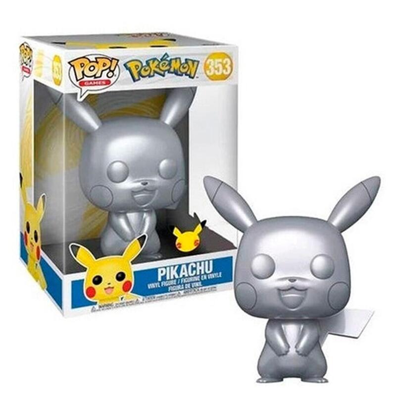 Funko Pop Jumbo Pokemon S6 Pikachu Plateado Efecto Metalico 10" Edicion Especial Exclusivo 59873