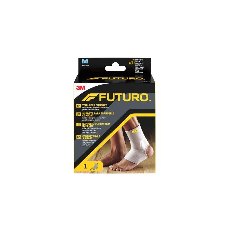 Futuro Comfort Tobillera - Talla M (31.8 - 38.1cm) - Transpirable - Elastico - Gris