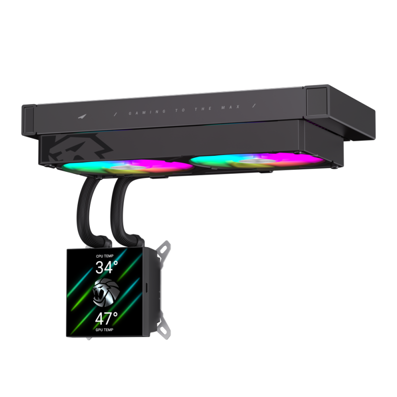 Gamemax Cpu Liquid Cooler Glacier 240 Lcd Black