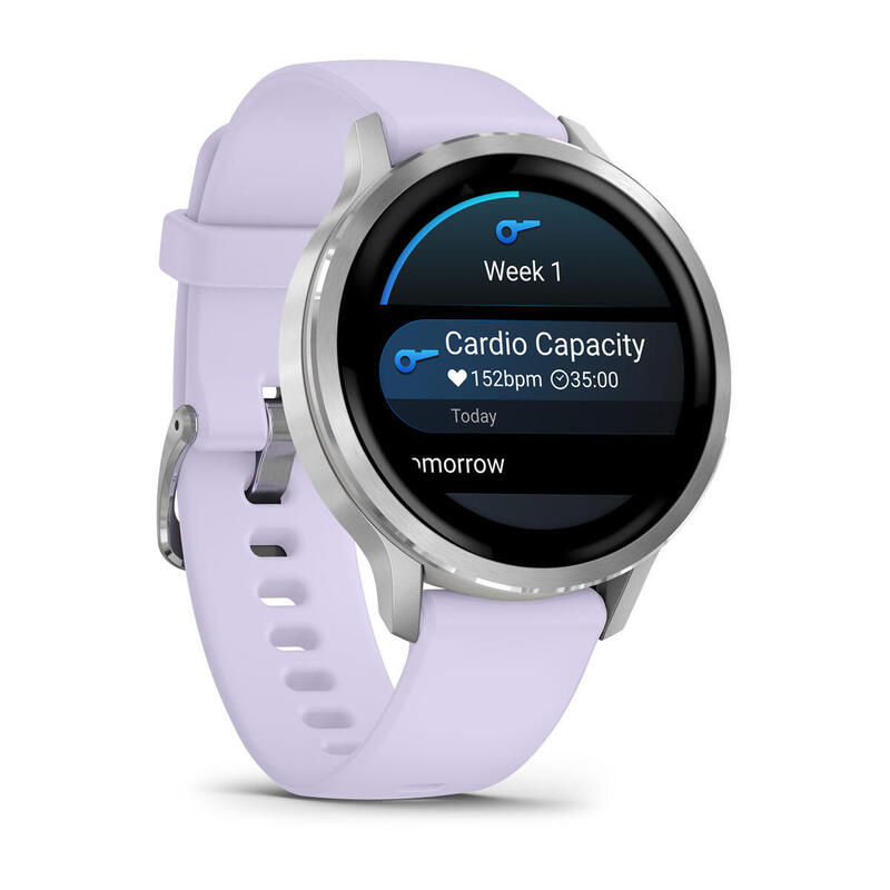 Garmin Venu® 4 Plateado Con Correa De Silicona Lila Smartwatch 41mm