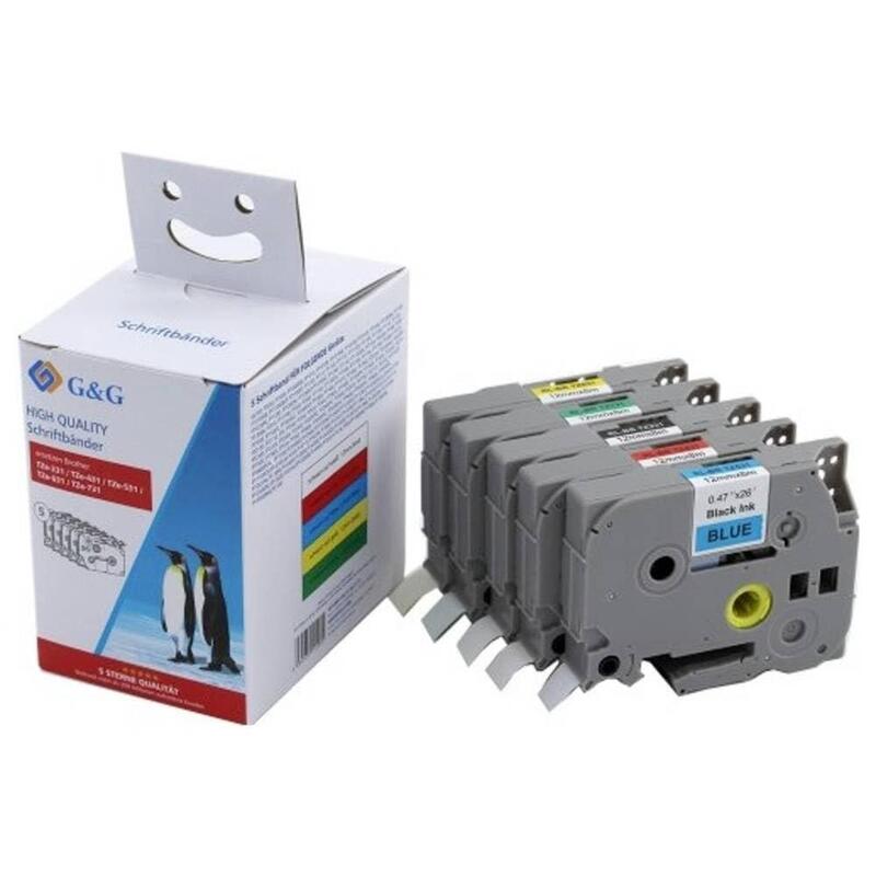 G&G 5er-Pack Schriftband Para Brother Tze-2 4 5 6 731 12 Mm