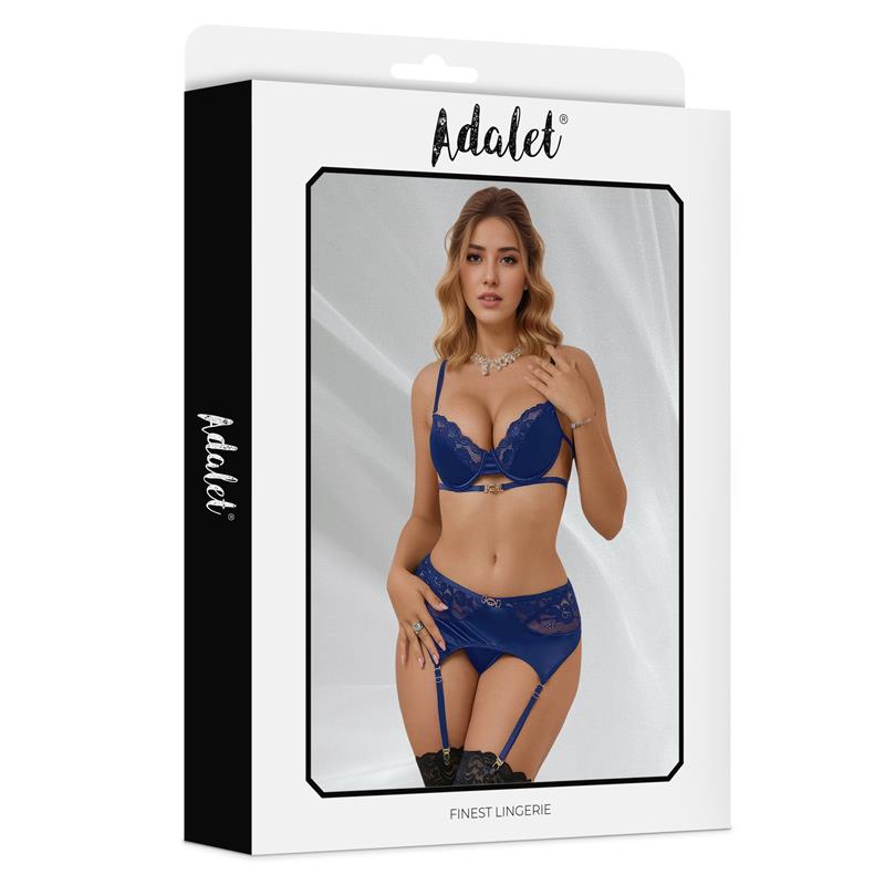 Giselle Set Con Liguero Azul Talla (Interno):S/M