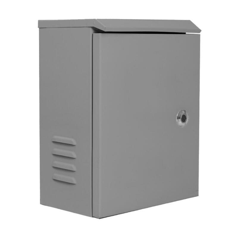 Global Baculo-Caja-Sh-41-Gris Distribution Box. Caja De Acero 300x400x180 Para Báculos De 3.5m Y 4.5m. Color Gris