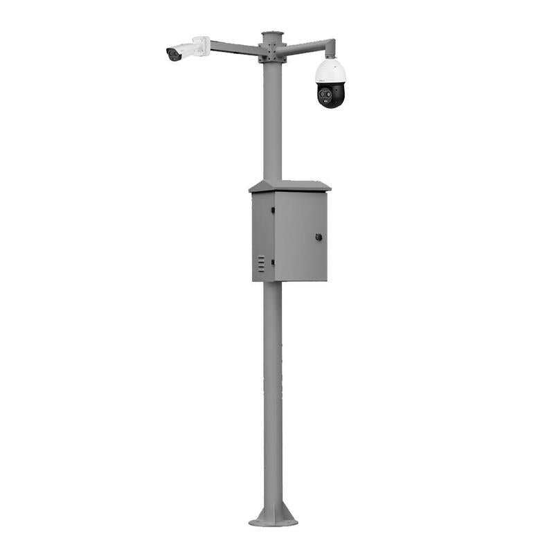 Global Kit-Baculo-60-Gris Báculo Desmontable De 6m De Altura En Acero Galvanizado De Color Gris Con Soporte Para Cámara Y Speed Dome