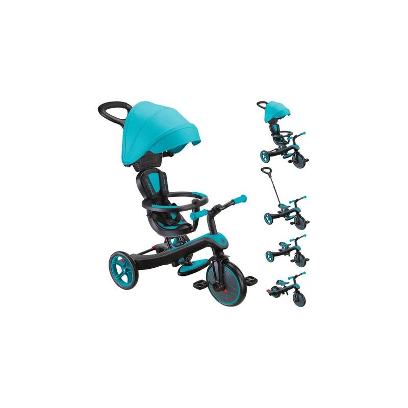 Globber Explorer Trike 4 En 1, Vehículo Infantil Turquesa 634-105