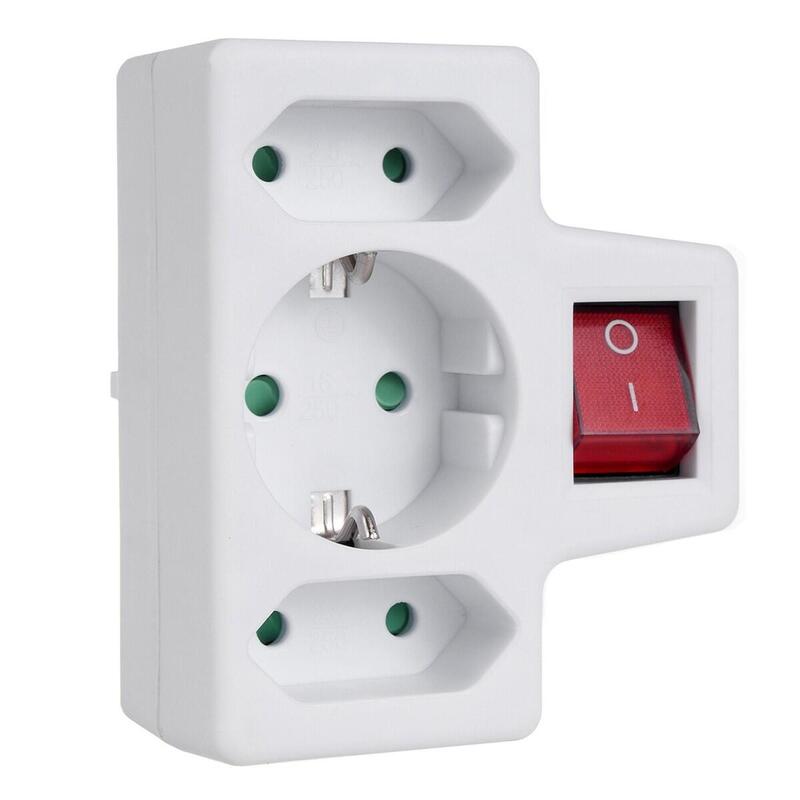 Gniazdko 1x16a 2x2.5a Schuko Mce215 Z Wlacznikiem/Wylacznikiem, Maks Obciazenie 3680w, 2x Wtyczka Euro, 1x Schuko
