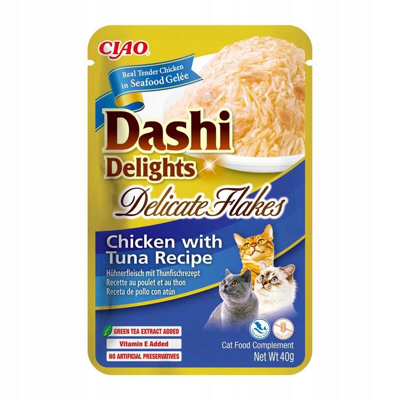 Golosina Para Gatos Inaba Cat Dashi Delights Copos Delicados Pollo Con Atún 40g