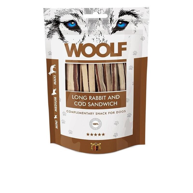 Golosina Para Perro Woolf Bocadillo Largo De Bacalao 100g