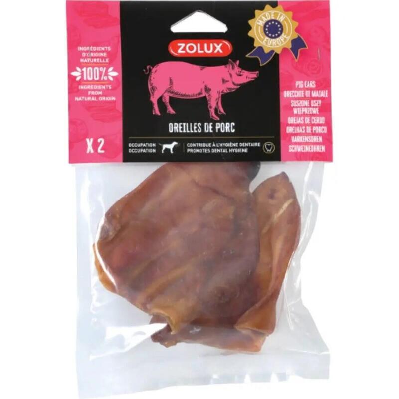 Golosina Para Perro Zolux Oreja De Cerdo Seca 2 X 80g
