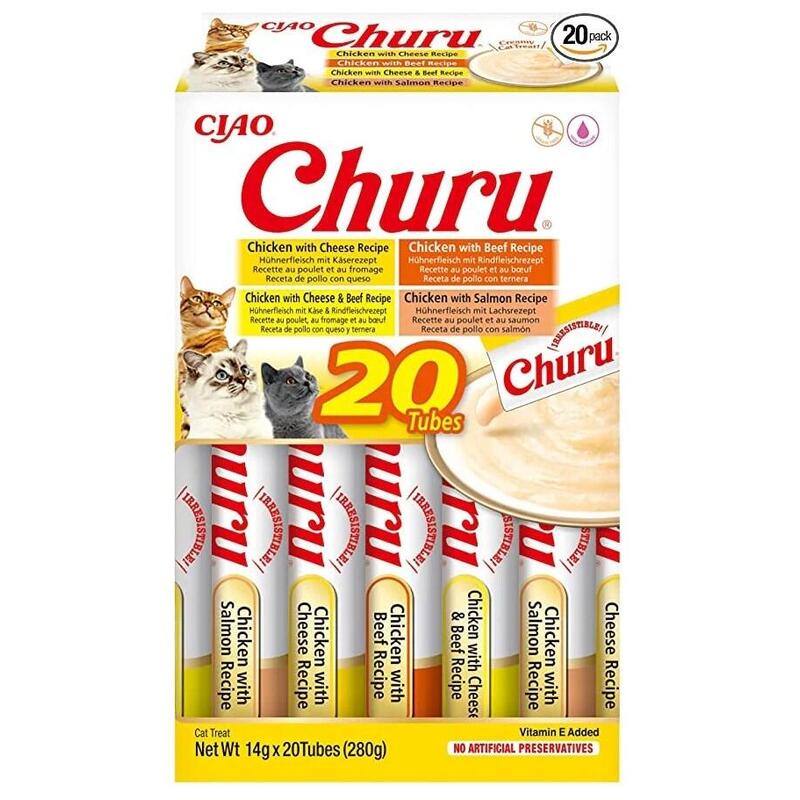 Goma Para Gatos Inaba Churu Variety Box Chicken And Beef 20 X 14g