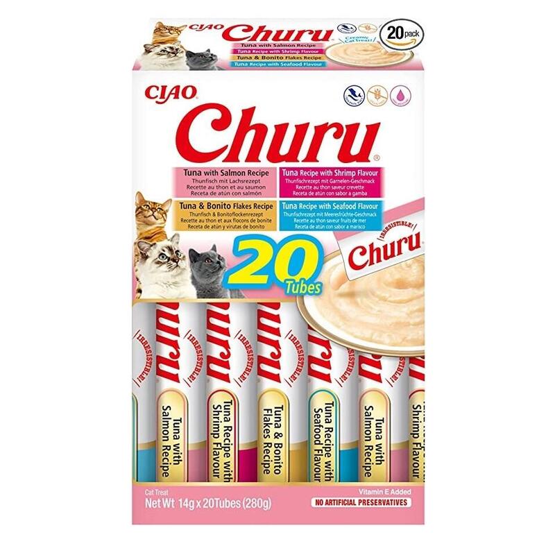 Goma Para Gatos Inaba Churu Variety Box Seafood 20 X 14g