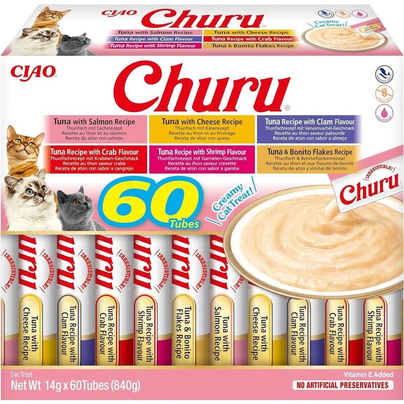Goma Para Gatos Inaba Churu Variety Box Tuna 60 X 14g