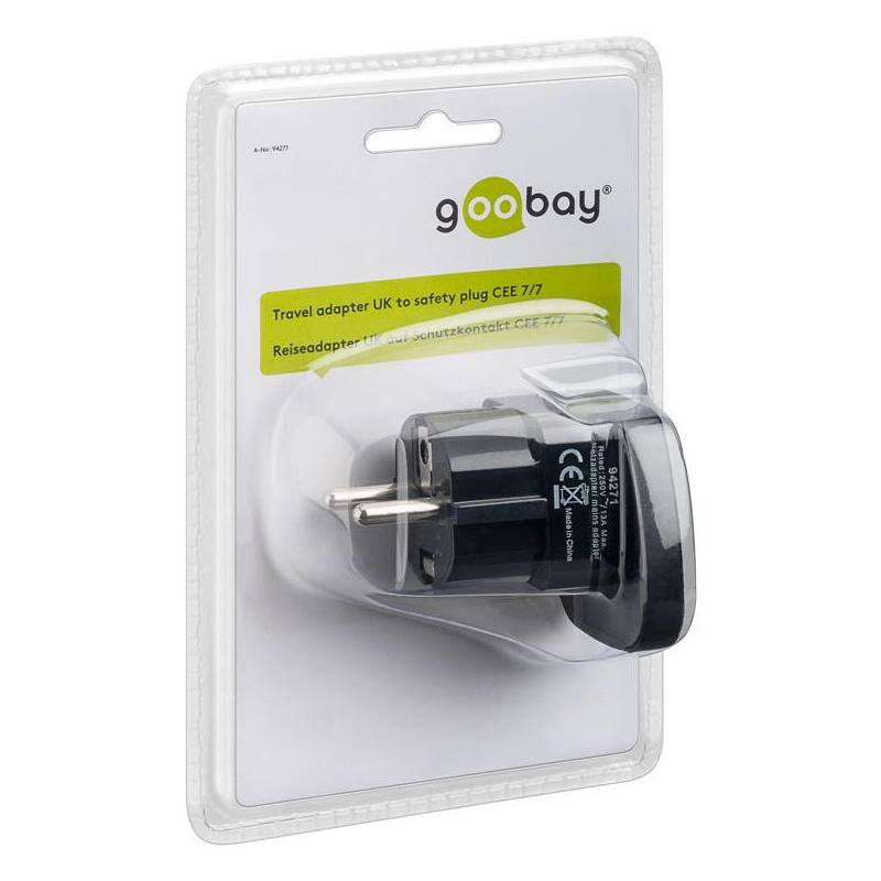 Goobay 94271 Adaptador De Enchufe Reino Unido Tipo D (Ru) Negro