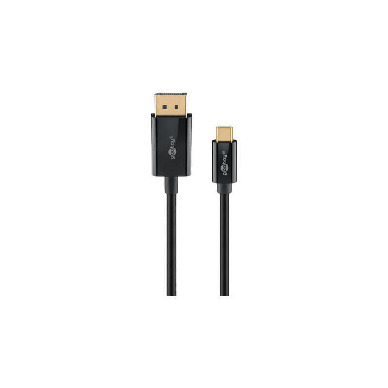 Goobay Usb Adaptadorcable, Usb-C Stecker > Displayport Stecker, 4k 60hz (Negro, 2 Meter, 21,6 Gbit/S) 75705