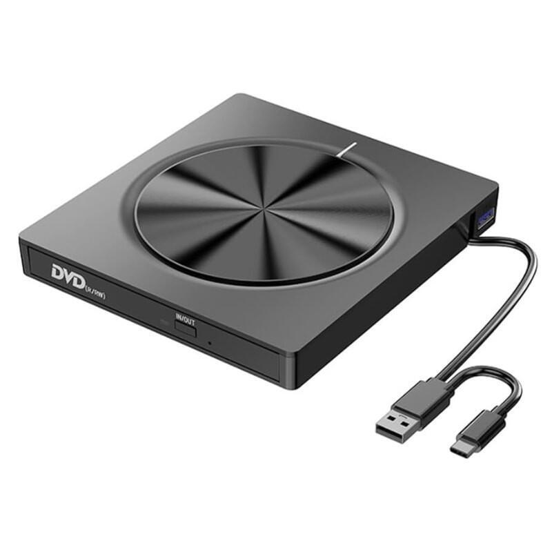Grabadora De Cd/Dvd Externa 8 En 1 Con Usb-C/A/Microsd