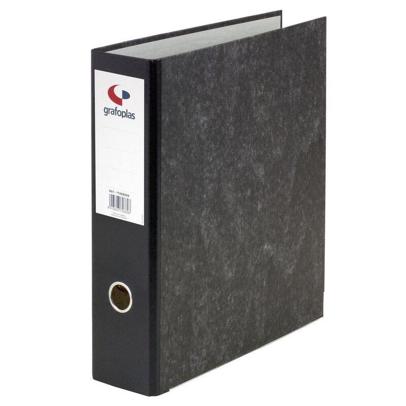 Grafoplás Archivador Palanca Ecoclassic 65mm Folio Cartón Forrado Jaspeado Gris Plomo