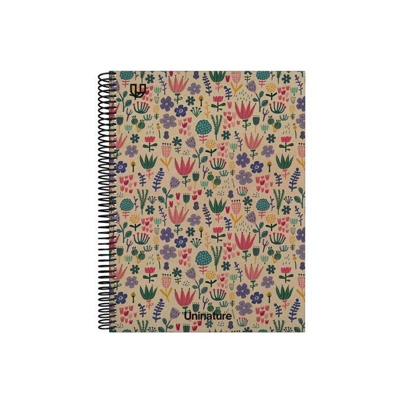 Grafoplás Cuaderno Espiral A4 80h 4x4 90gr Kraft Y Cartón Reciclado Uninature Holanda