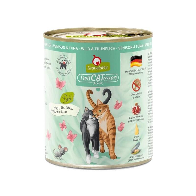 Granatapet Delicatessen Comida Húmeda De Venado Y Atún Para Gatos 800g