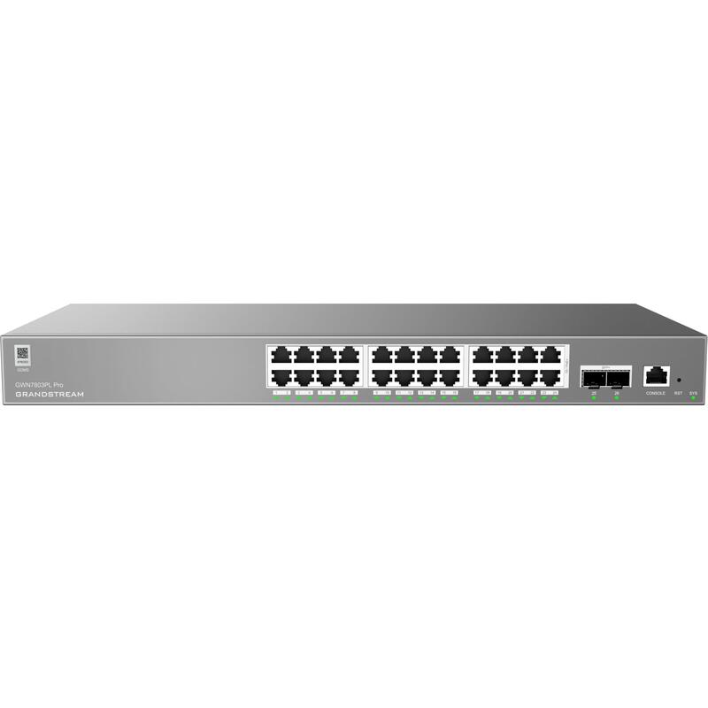 Grandstream Gwn7803pl Pro Enterprise Layer 2++ Managed Switch 24× Gigabit Rj45 (Poe Poe+) + 2× Gigabit Sfp+