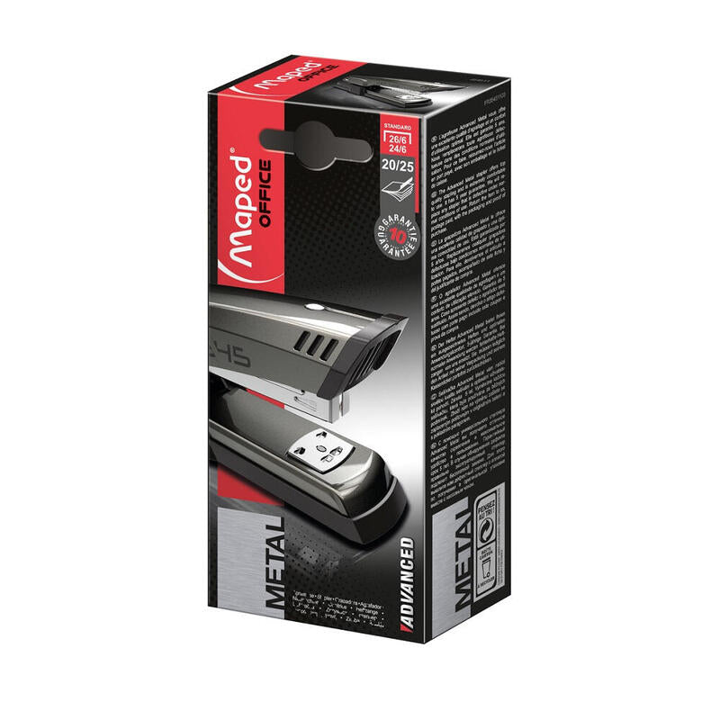 Grapadora Maped Half Strip A-3545 Metalica De Sobremesa - Hasta 25 Hojas A La Vez - Admite Grapas 24/6 Y 26/6 - Grapado