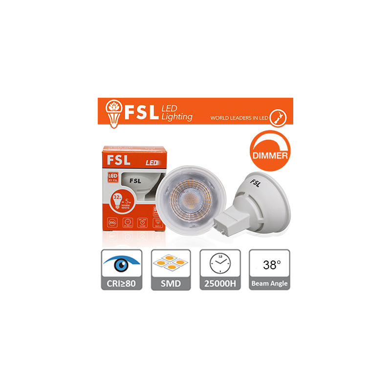 Gu10 Led - 6 5w 4000k 510lm 38° Cri>80 Dimmerabile