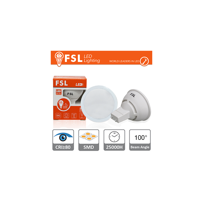 Gu10 Led - 6w 4000k 530lm 100° Cri>80 Antirreflejos