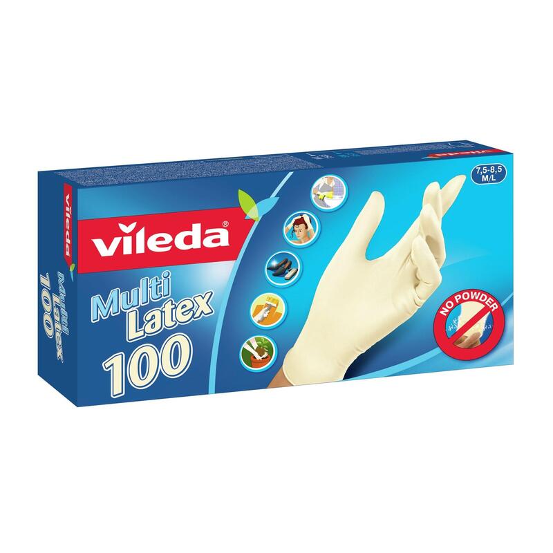 Guantes Vileda Multi Latex 100 Desechables Beige Látex 100 Pieza(S)
