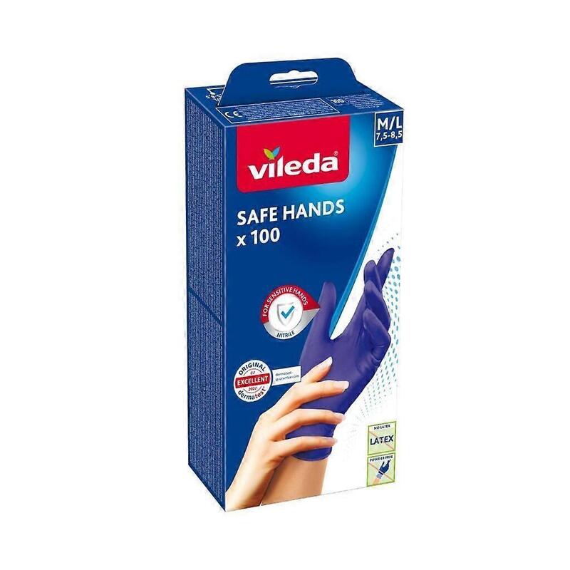Guantes Vileda Safe Hands De Nitrilo M/L 100 Uds