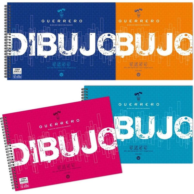 Guerrero Block Dibujo Espiral 20 Hojas 120 Gr Con Recuadro Folio Prolongado