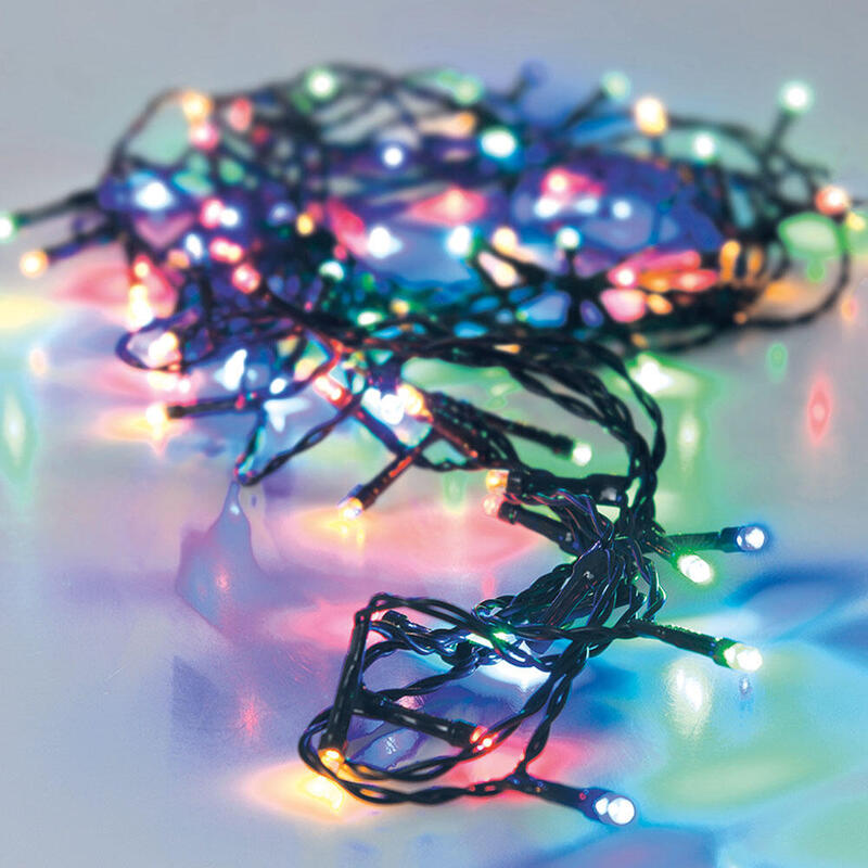 Guirnalda A Pilas Multifuncion 24 Leds Cable Verde Luz Multicolor 2,30m