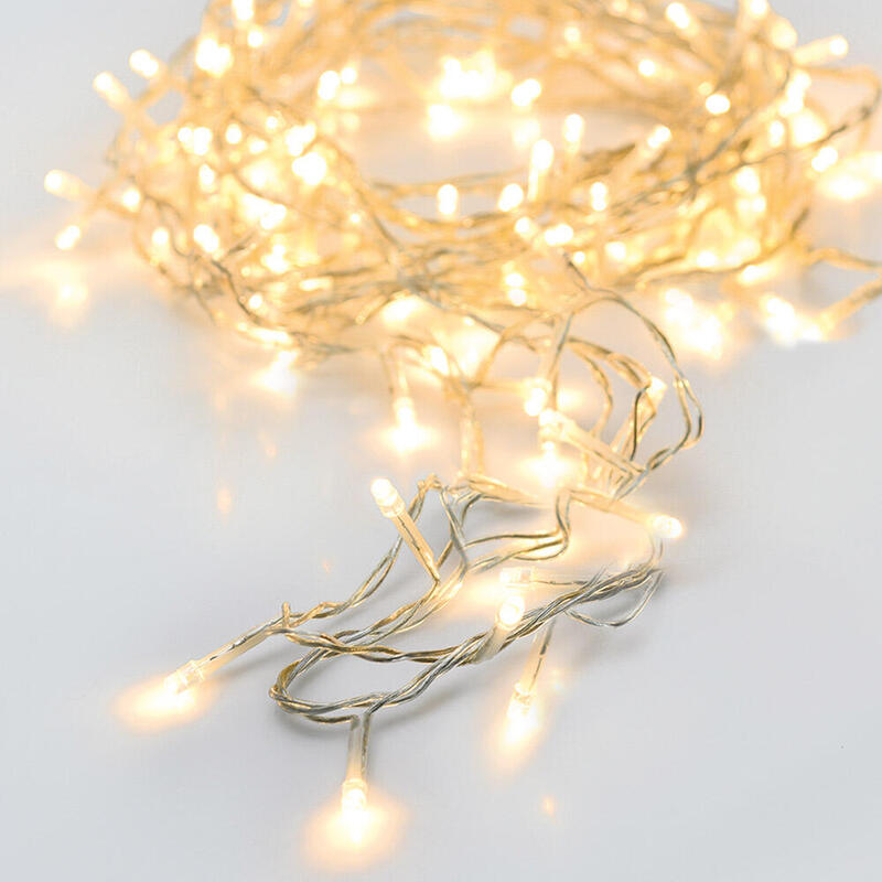 Guirnalda A Pilas Multifuncion 96 Leds Cable Transparente Luz Blanco Calido 7,5m