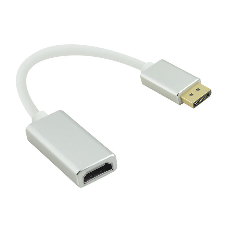 Helos Adaptador Displayport Macho/ Hdmi Hembra, Premium 4k, Plata
