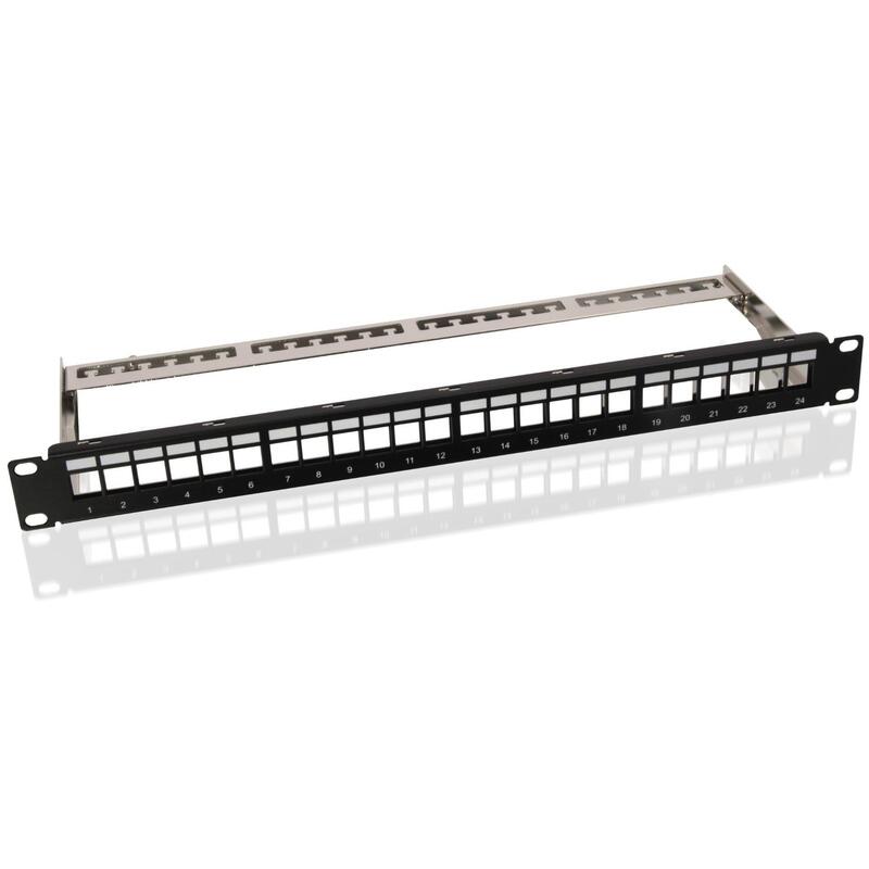 Helos Keystone - 19? Portamódulos 1 He 24 Port, Entlastungsschiene, Negro