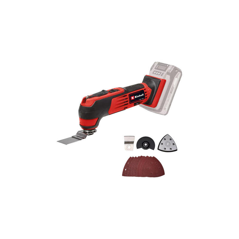 Herramienta Einhell Power X-Change Akku Multifunción Te-Mg 18/1 Li-Solo, Red/Negro De 18 Voltios, Sin Batería Y Cargador, Incluidos Accesorios 4465195