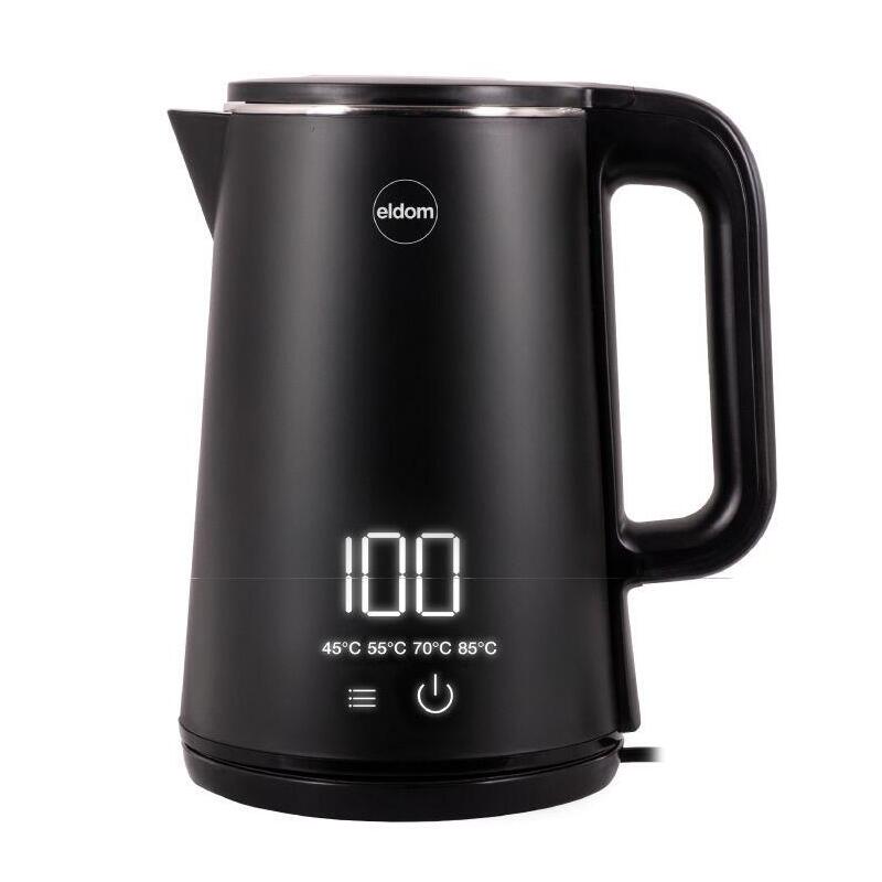 Hervidor Inalámbrico Eldom C515c De 1,8 L Y 2000 W, Color Negro.