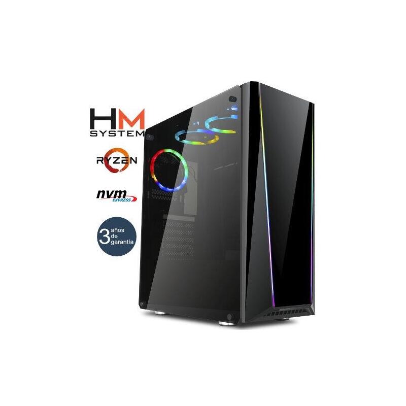 Hm System Ryzentailgate Gaming Torre Rgb Amd Ryzen 7 5800x 32gb Rgb 1tb M.2 Nvme Rtx 5060 Ti 8gb 650w 80+ Bronze Refrigeración Líquida 3 Años Garantía 30 Días Doa