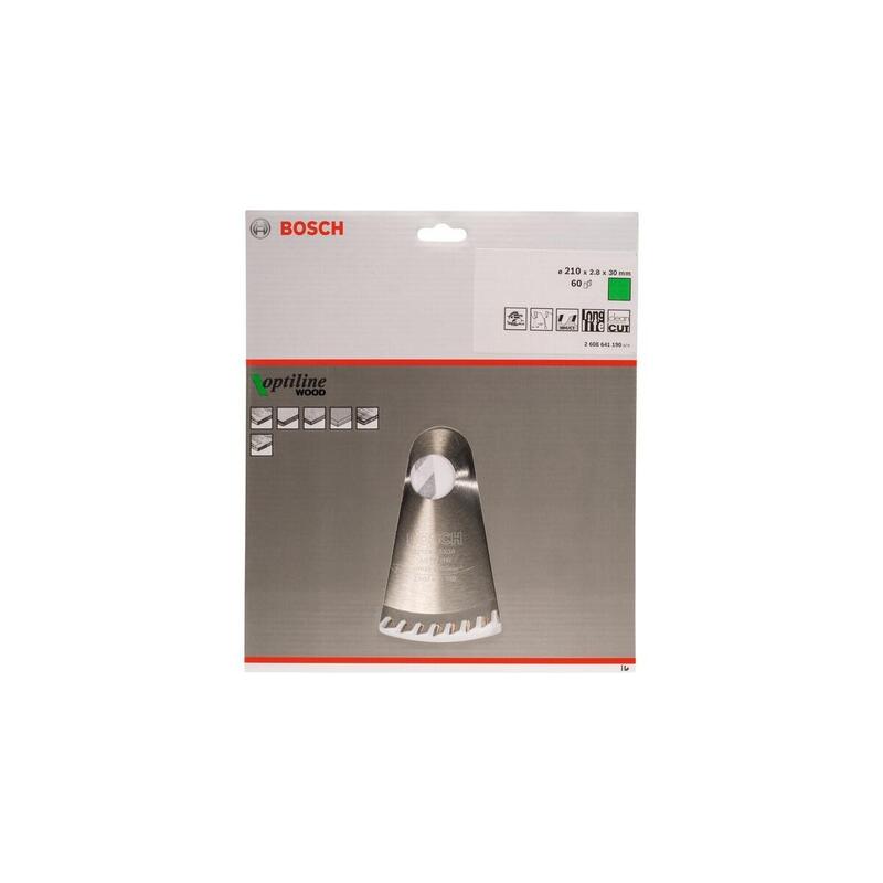 Hoja De Sierra Circular Bosch Professional Optiline Wood, Ø 210 Mm, 60z Orificio 30 Mm, Para Sierras Circulares Portátiles 2608641190