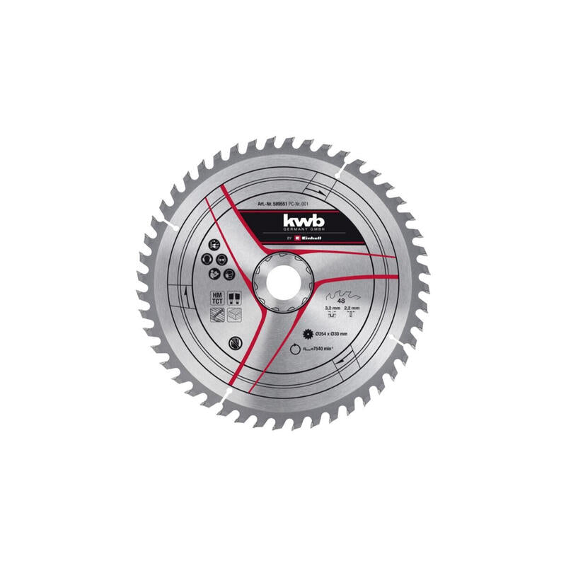 Einhell Kreislatt Hm, Ø 254 X 30 Mm, 3.2 Mm, 48z Para Sierras Pull-Kapp & Mitre, Sierras De Mesa 49589551