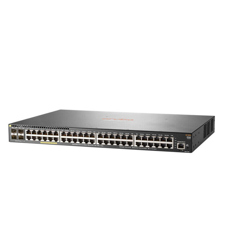 Hpe Aruba 2930f 48g Poe+ 4sfp Conmutador L3 Gestionado 48 X 10/100/1000 (Poe+) + 4 X Gigabit Sfp (Enlace Ascendente) Montaje En Rack Poe+ (370 W)